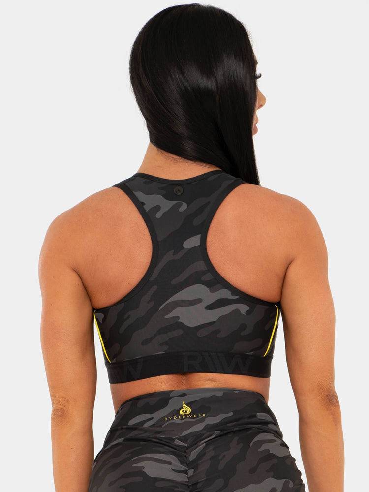 Ryderwear Women Sports Bra BFCAMO Zip Up Women's Sports Bra Camo | CA1653KI