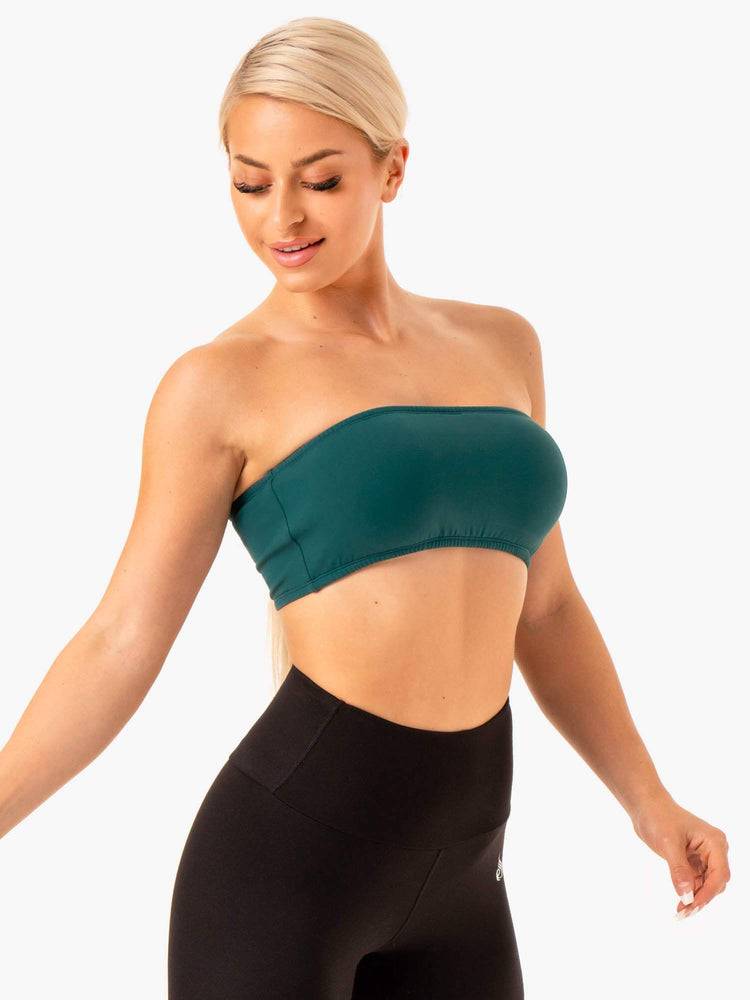 Ryderwear Women Sports Bra Bandeau Women's Sports Bra Teal | CA1728GL