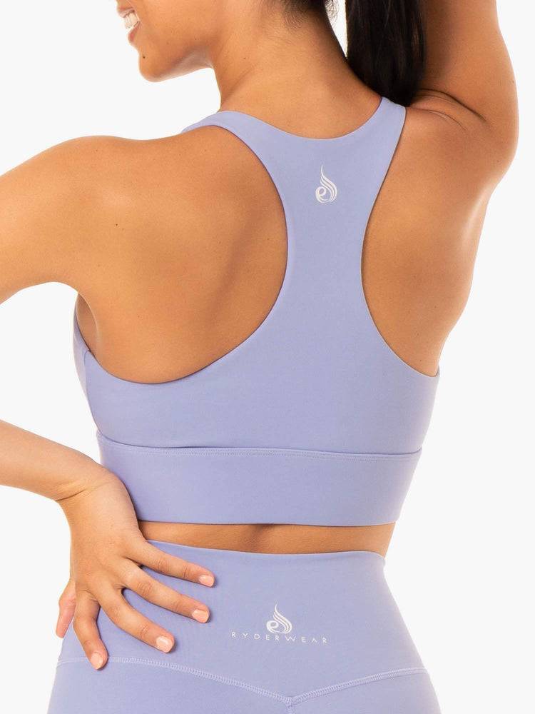 Ryderwear Women Sports Bra Base Racer Back Women's Sports Bra Purple | CA1641YU