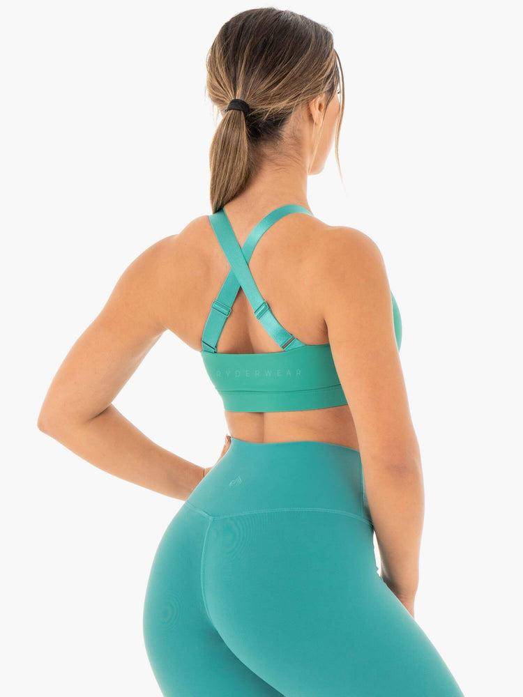 Ryderwear Women Sports Bra Collide Mesh Contour Women's Sports Bra Turquoise | CA1780GL