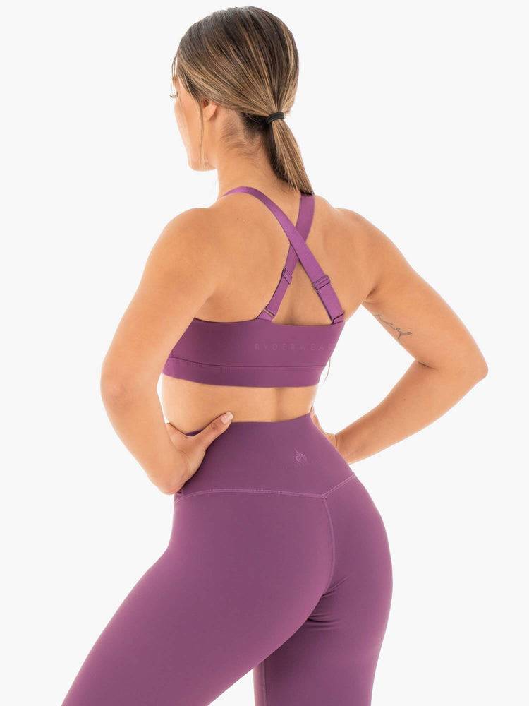 Ryderwear Women Sports Bra Collide Mesh Contour Women's Sports Bra Purple | CA1838XF