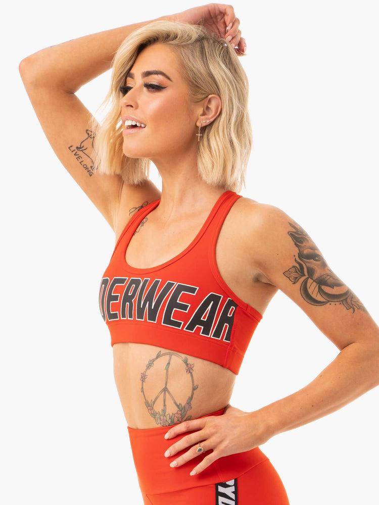 Ryderwear Women Sports Bra Courtside Women's Sports Bra Orange Red | CA1691RW