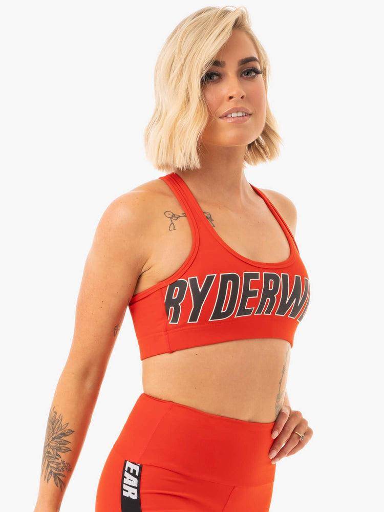 Ryderwear Women Sports Bra Courtside Women's Sports Bra Orange Red | CA1691RW