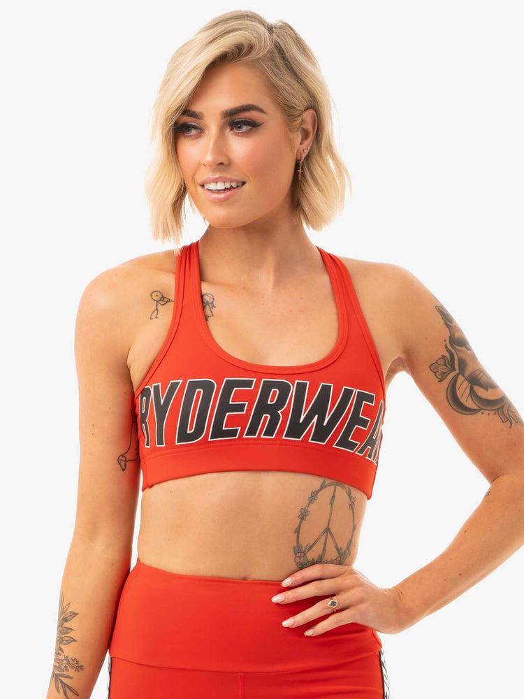 Ryderwear Women Sports Bra Courtside Women\'s Sports Bra Orange Red | CA1691RW