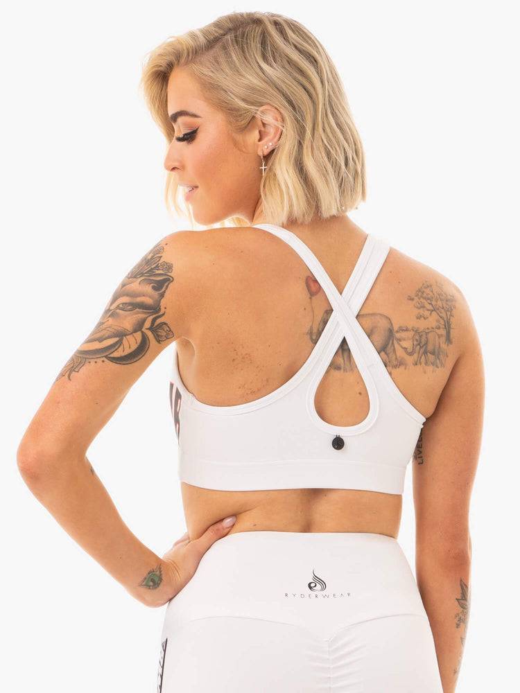 Ryderwear Women Sports Bra Courtside Women's Sports Bra White | CA1757KI