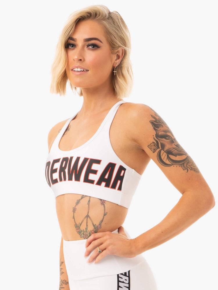 Ryderwear Women Sports Bra Courtside Women's Sports Bra White | CA1757KI