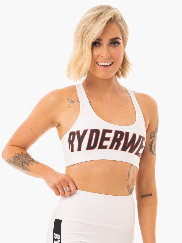 Ryderwear Women Sports Bra Courtside Women's Sports Bra White | CA1757KI