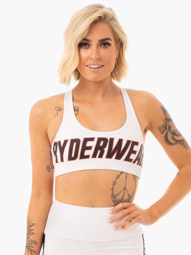 Ryderwear Women Sports Bra Courtside Women\'s Sports Bra White | CA1757KI