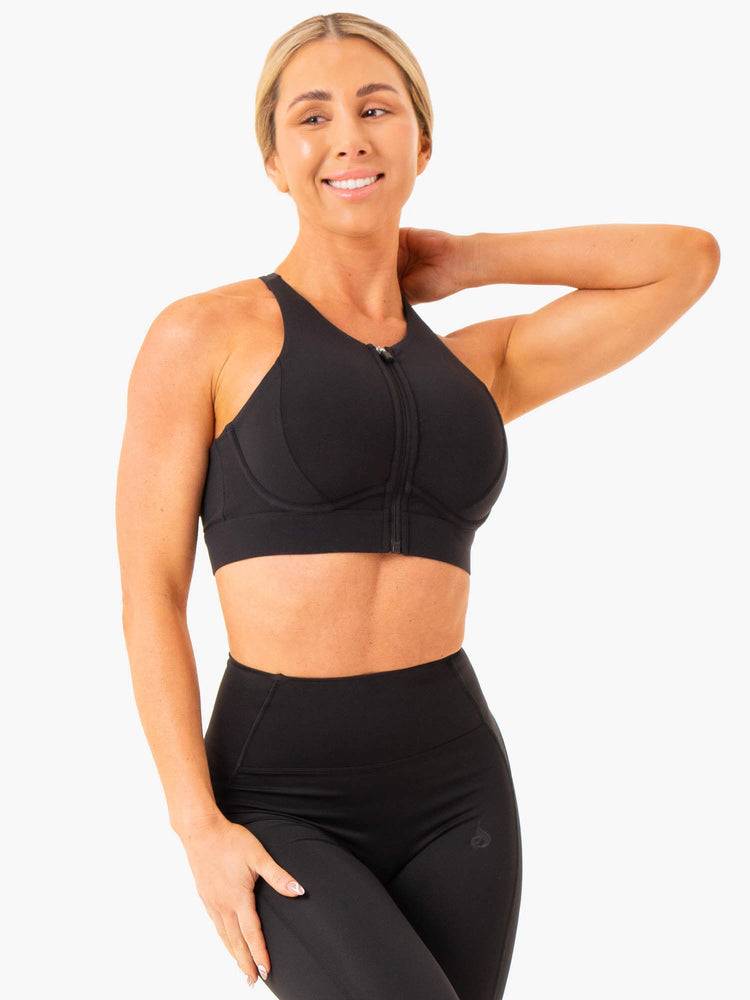 Ryderwear Women Sports Bra Critical High Impact Women's Sports Bra Black | CA1878OR