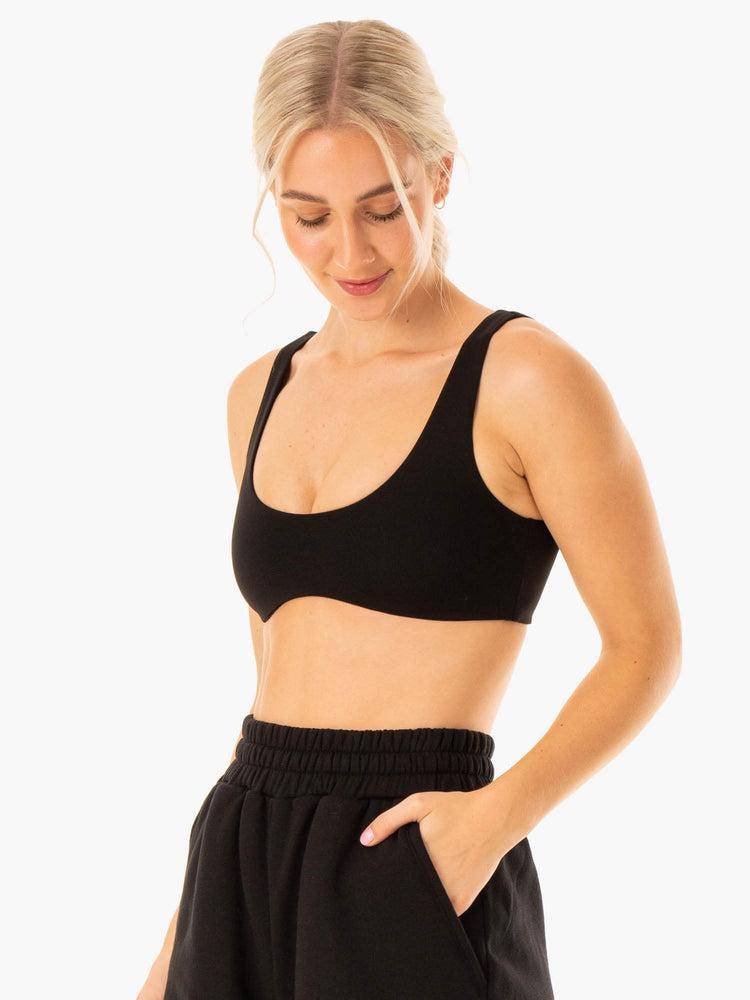 Ryderwear Women Sports Bra Elevate Lounge Women's Sports Bra Black | CA1665RW