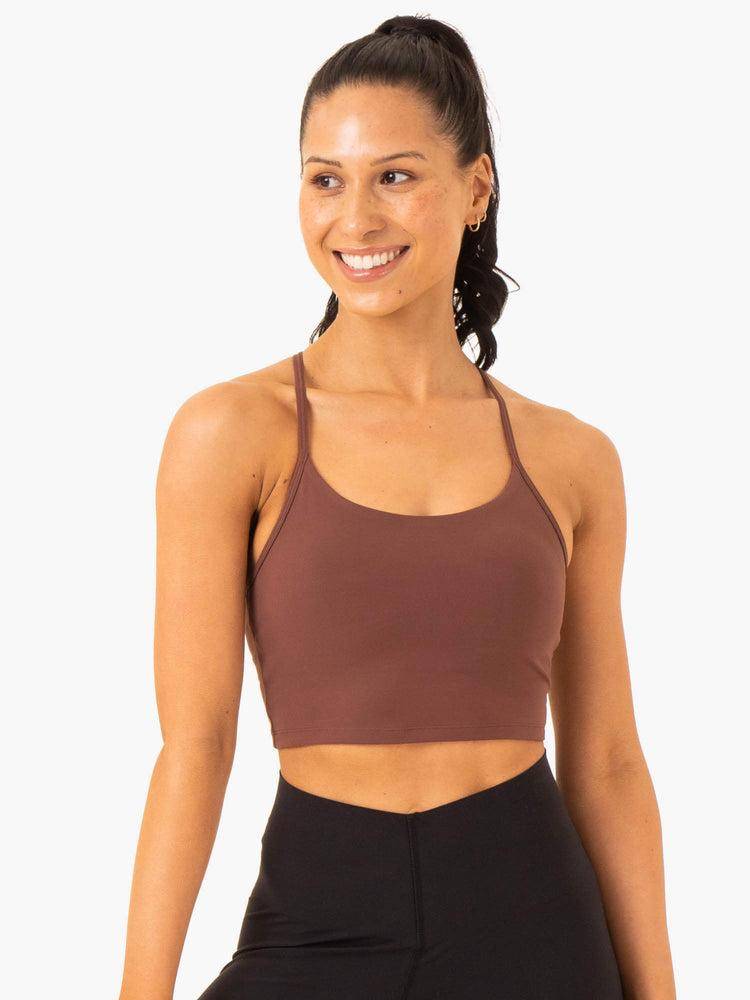 Ryderwear Women Sports Bra Embody Compression Tank Women's Sports Bra Chocolate | CA1906AP