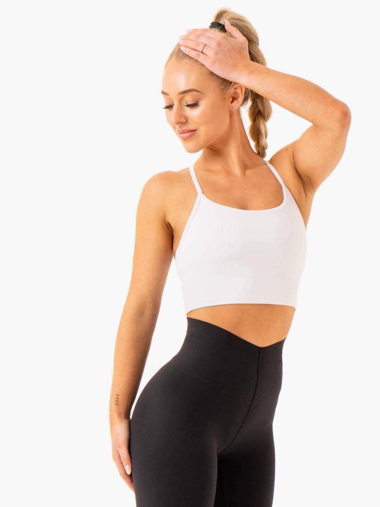 Ryderwear Women Sports Bra Embody Compression Tank Women's Sports Bra White | CA1912JJ