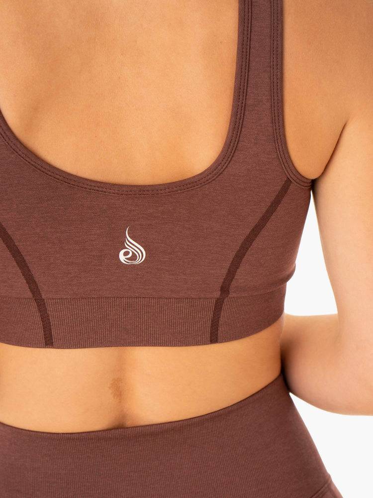 Ryderwear Women Sports Bra Enhance Seamless Women's Sports Bra Chocolate | CA1744TV