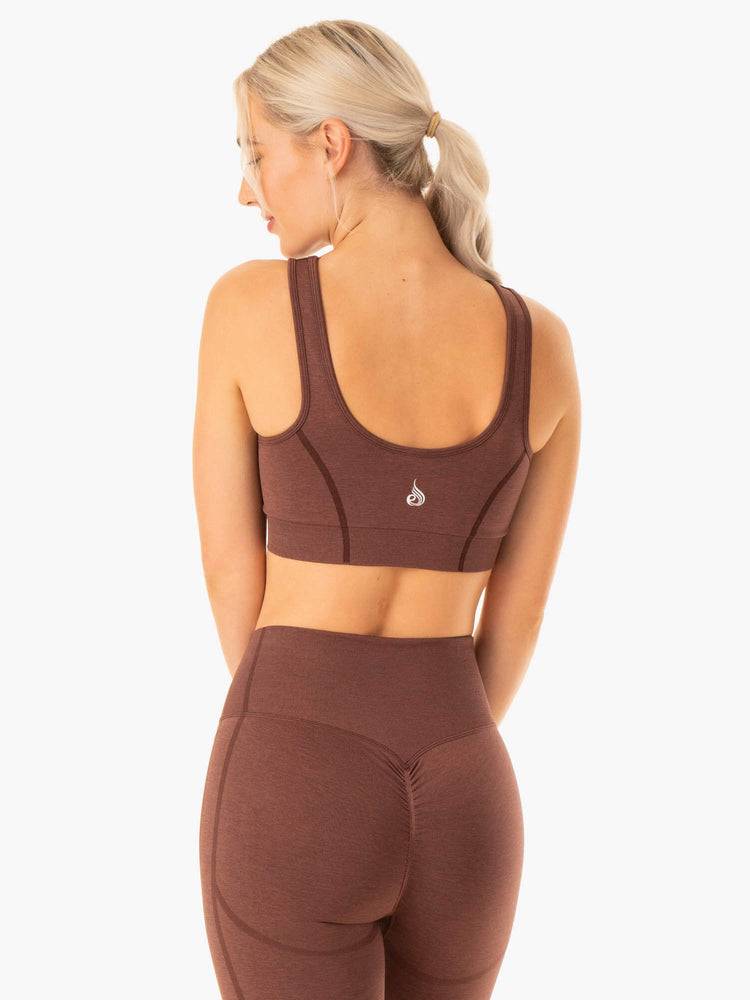 Ryderwear Women Sports Bra Enhance Seamless Women's Sports Bra Chocolate | CA1744TV