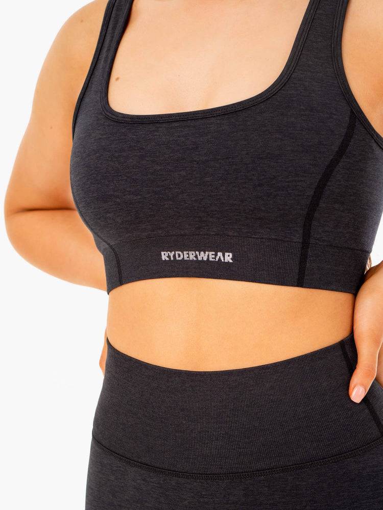 Ryderwear Women Sports Bra Enhance Seamless Women's Sports Bra Black | CA1754GL