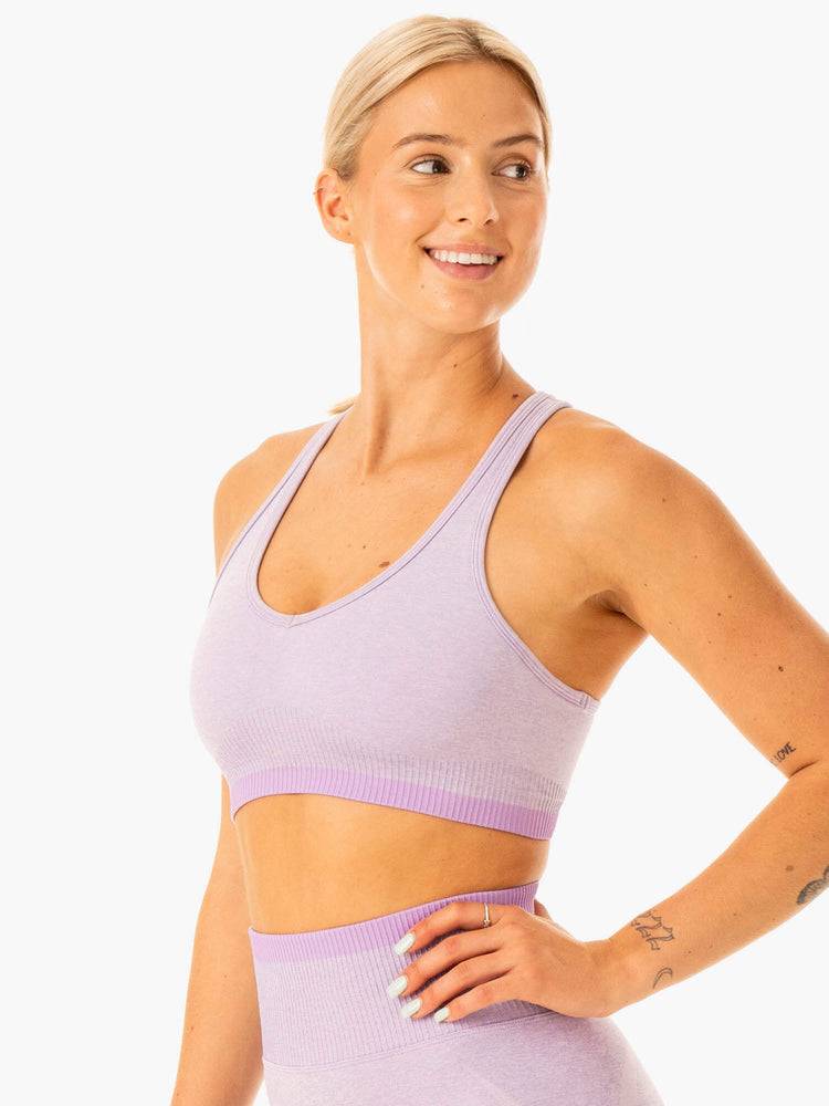 Ryderwear Women Sports Bra Excel Seamless Women's Sports Bra Lavender Marl | CA1890XF