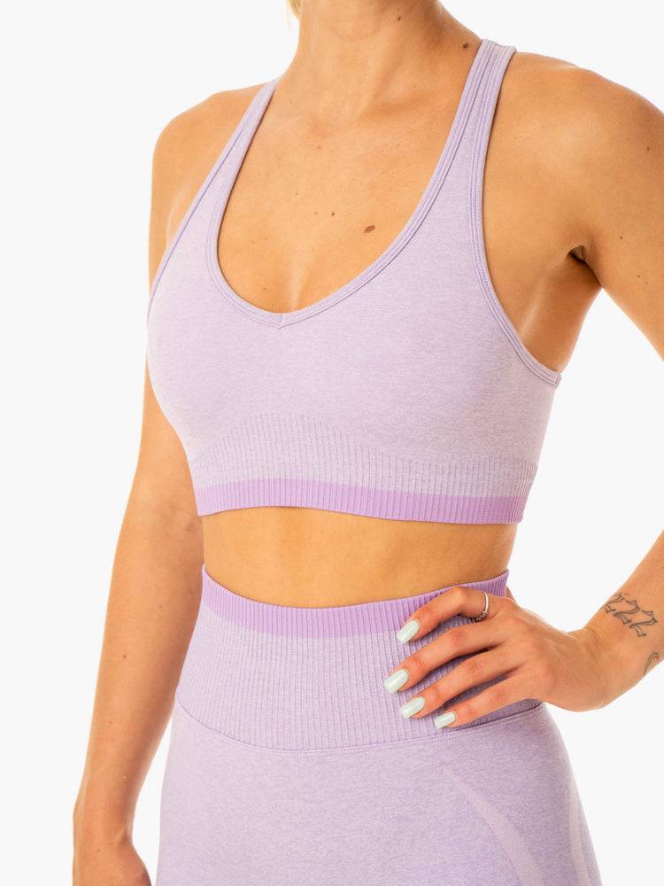 Ryderwear Women Sports Bra Excel Seamless Women's Sports Bra Lavender Marl | CA1890XF