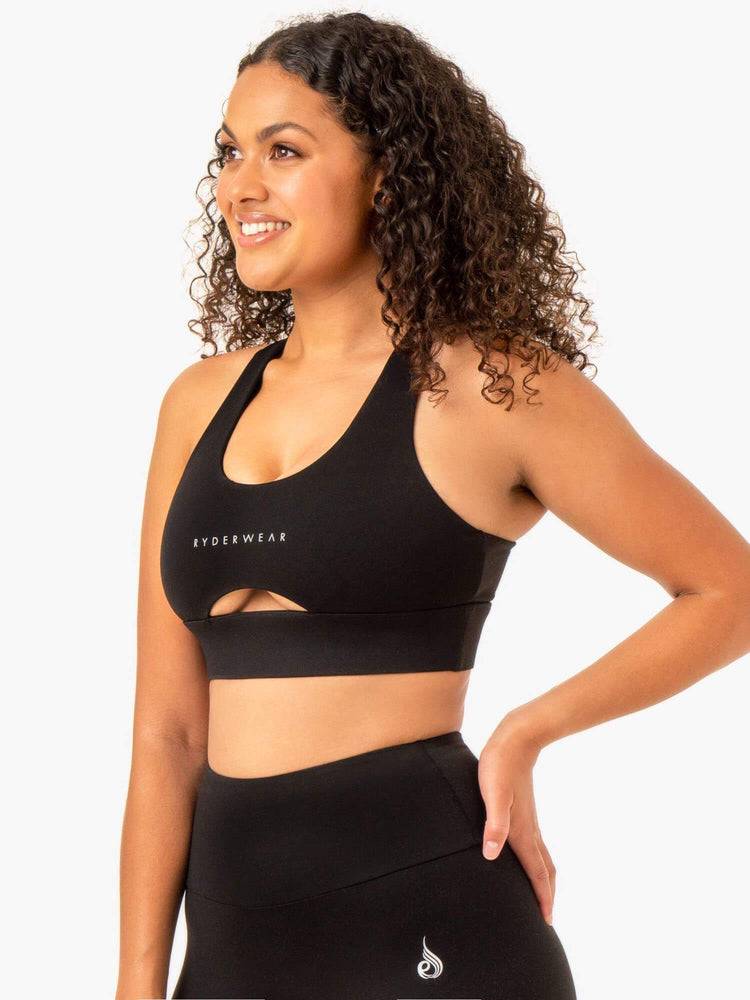 Ryderwear Women Sports Bra Focus Contour Women's Sports Bra Black | CA1715WY