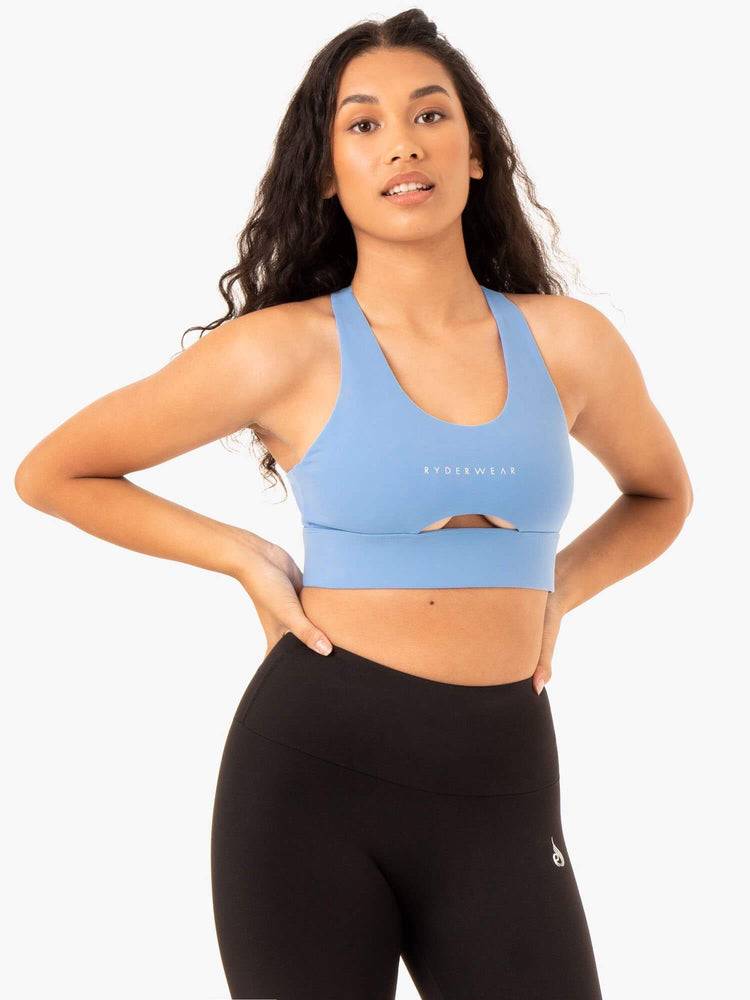 Ryderwear Women Sports Bra Focus Contour Women's Sports Bra Sky Blue | CA1815BC