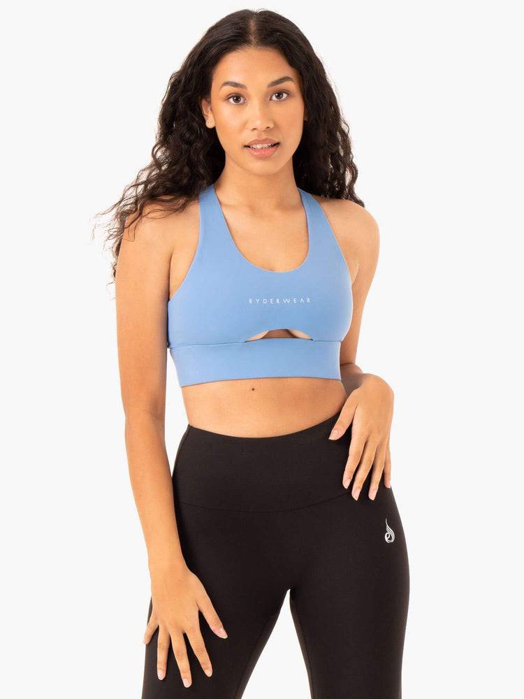 Ryderwear Women Sports Bra Focus Contour Women\'s Sports Bra Sky Blue | CA1815BC