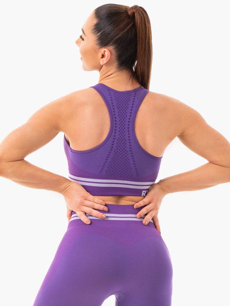 Ryderwear Women Sports Bra Freestyle Seamless Longline Women's Sports Bra Purple | CA1636QZ