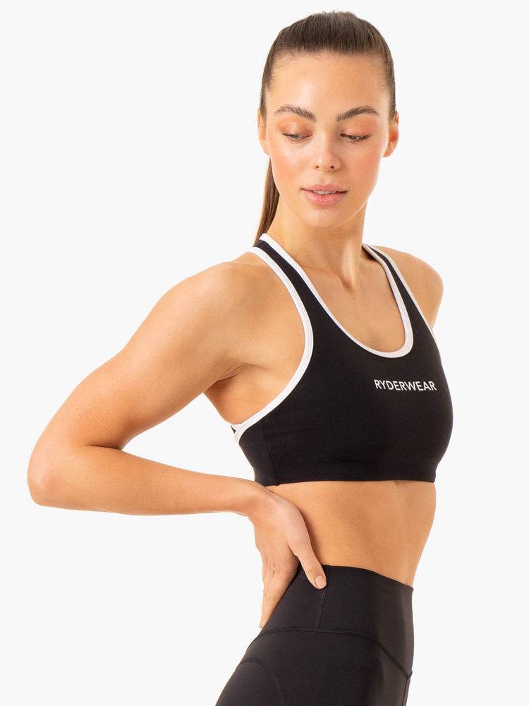 Ryderwear Women Sports Bra Frequency High Impact Women's Sports Bra Black | CA1876UT