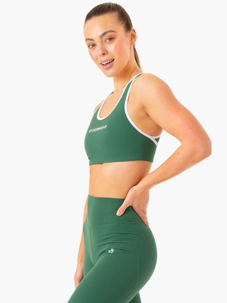 Ryderwear Women Sports Bra Frequency High Impact Women's Sports Bra Emerald | CA1891CE