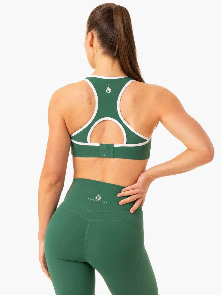 Ryderwear Women Sports Bra Frequency High Impact Women's Sports Bra Emerald | CA1891CE