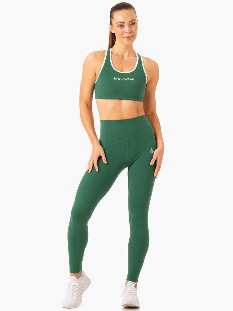 Ryderwear Women Sports Bra Frequency High Impact Women's Sports Bra Emerald | CA1891CE