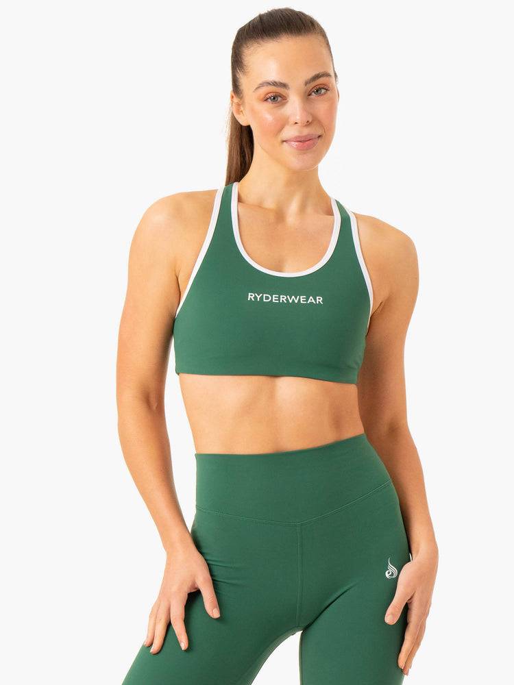 Ryderwear Women Sports Bra Frequency High Impact Women\'s Sports Bra Emerald | CA1891CE