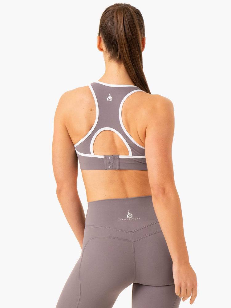 Ryderwear Women Sports Bra Frequency High Impact Women's Sports Bra Smoke Grey | CA1899RW