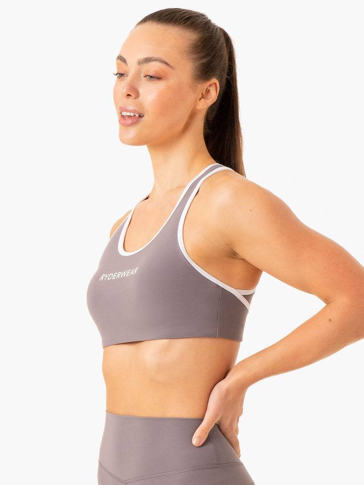 Ryderwear Women Sports Bra Frequency High Impact Women's Sports Bra Smoke Grey | CA1899RW