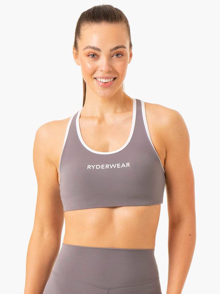 Ryderwear Women Sports Bra Frequency High Impact Women\'s Sports Bra Smoke Grey | CA1899RW