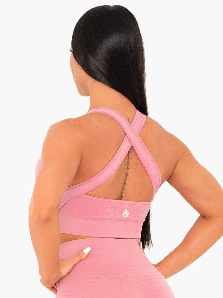 Ryderwear Women Sports Bra Geo Seamless Women's Sports Bra Pink | CA1733ZG