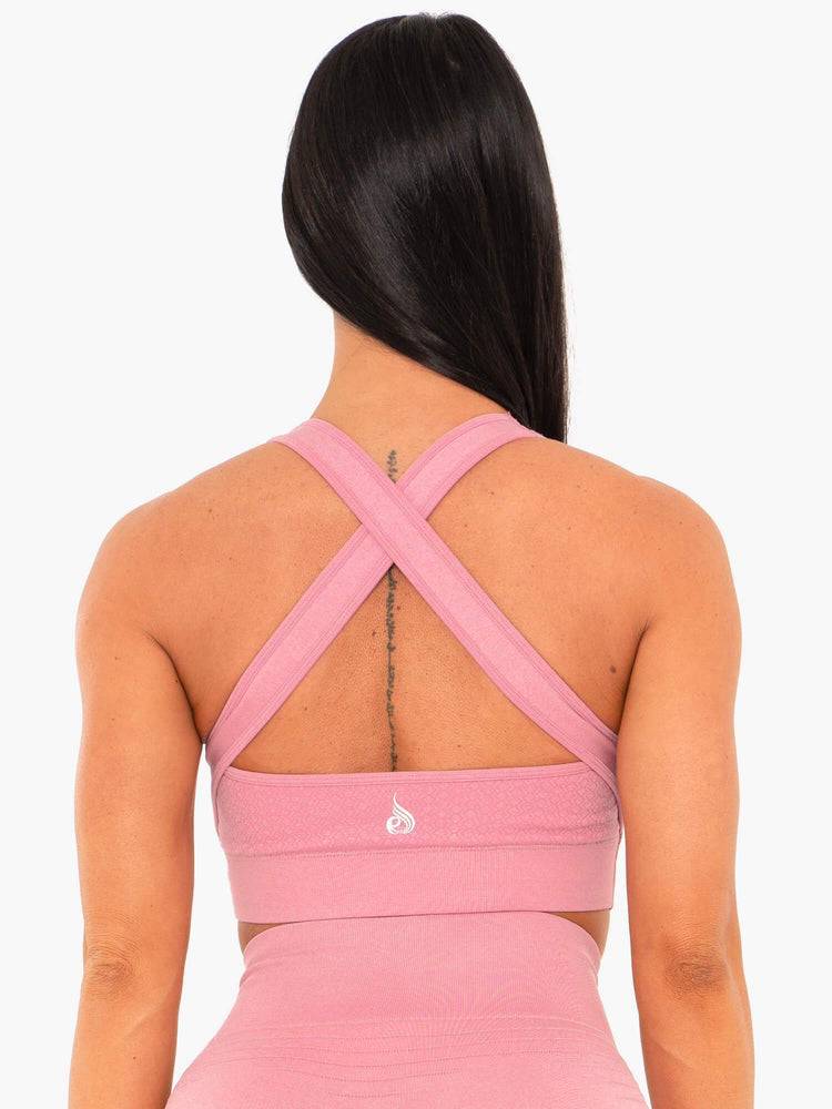 Ryderwear Women Sports Bra Geo Seamless Women's Sports Bra Pink | CA1733ZG