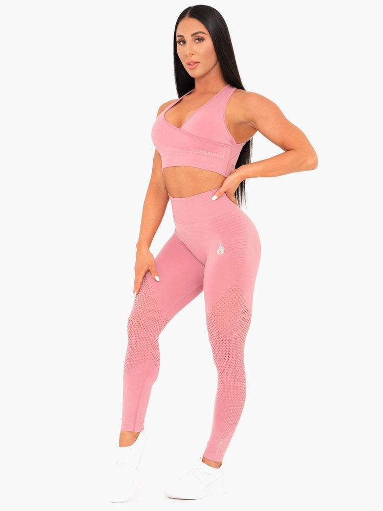 Ryderwear Women Sports Bra Geo Seamless Women's Sports Bra Pink | CA1733ZG