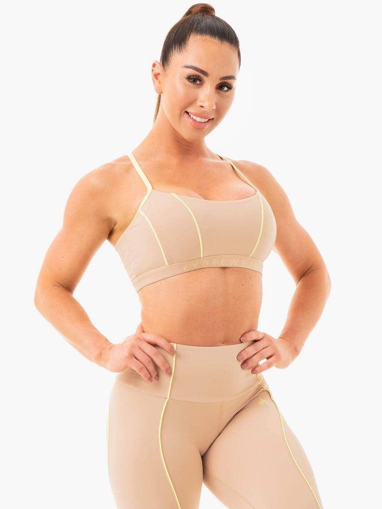 Ryderwear Women Sports Bra Glow Women's Sports Bra Latte | CA1810LH