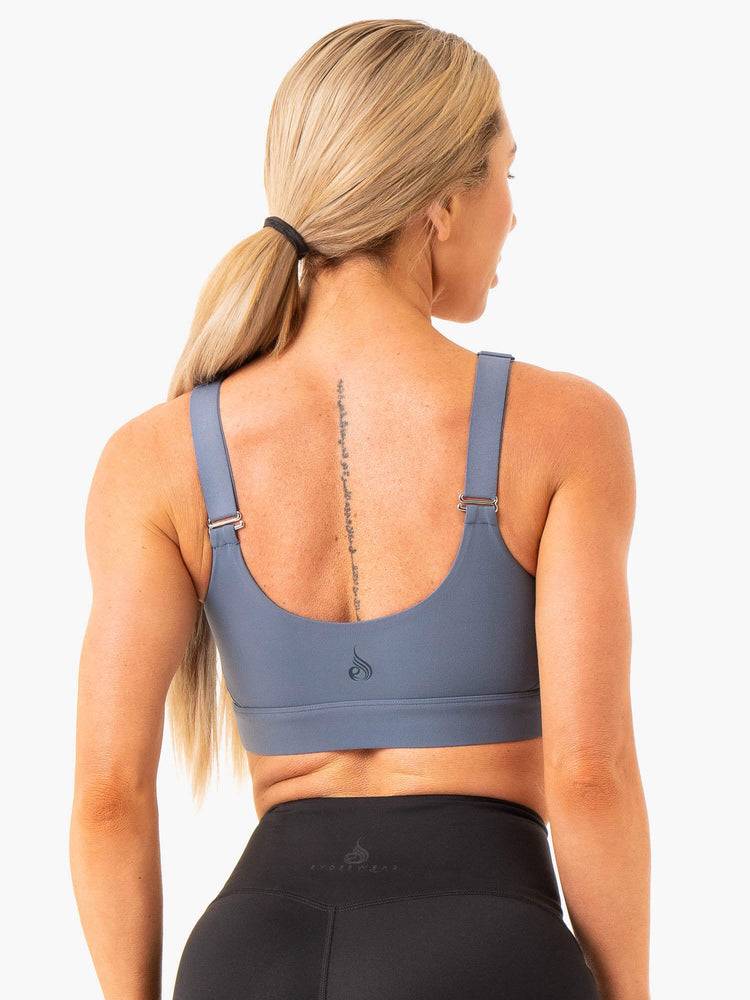 Ryderwear Women Sports Bra Heighten High Impact Women's Sports Bra Steel Blue | CA1863ZG