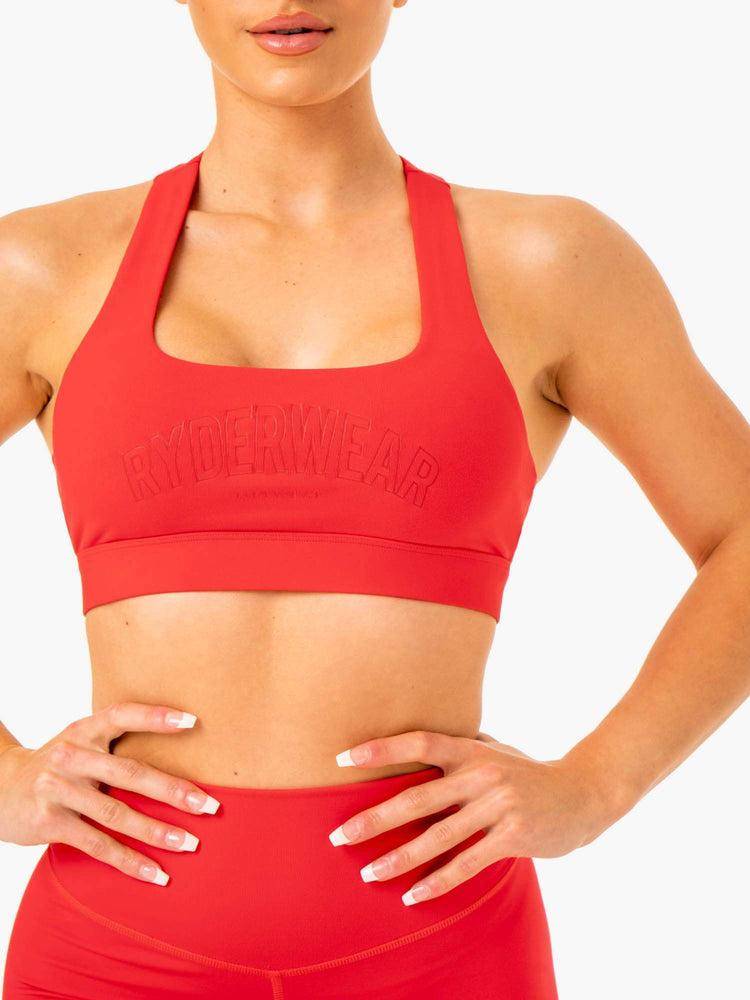 Ryderwear Women Sports Bra Knockout Racer Back Women's Sports Bra Red | CA1735CE