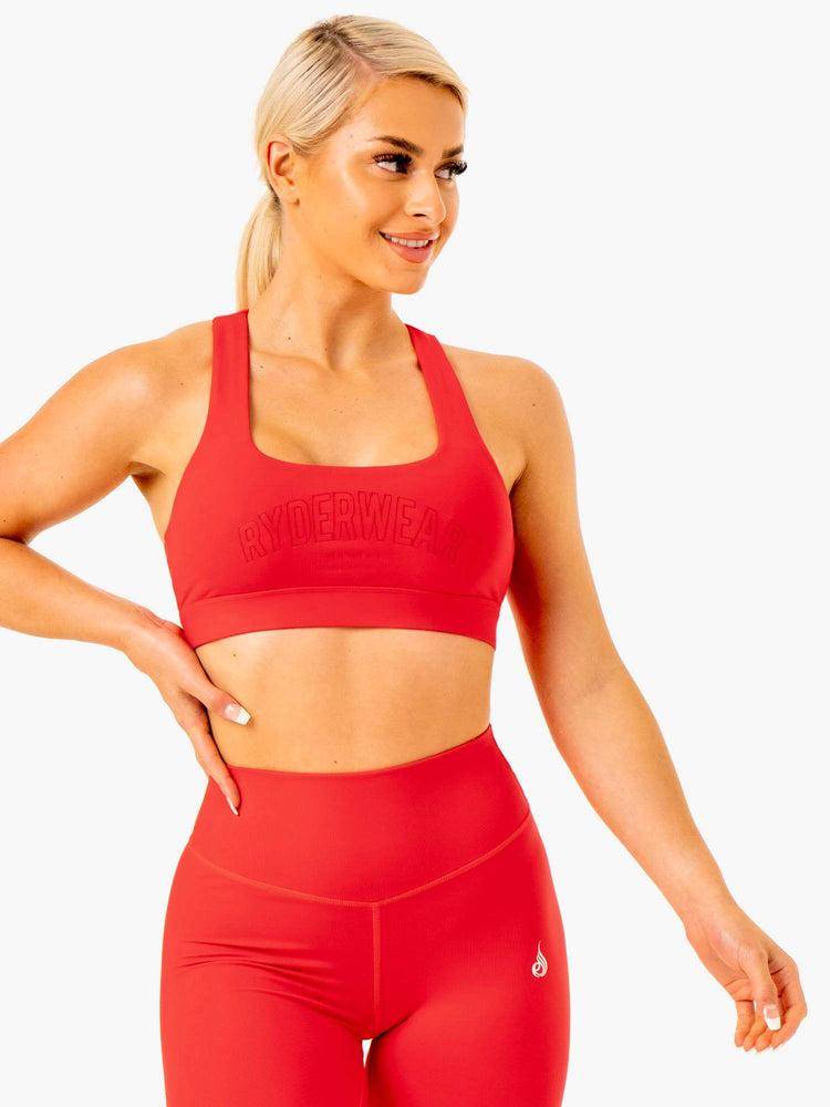 Ryderwear Women Sports Bra Knockout Racer Back Women\'s Sports Bra Red | CA1735CE