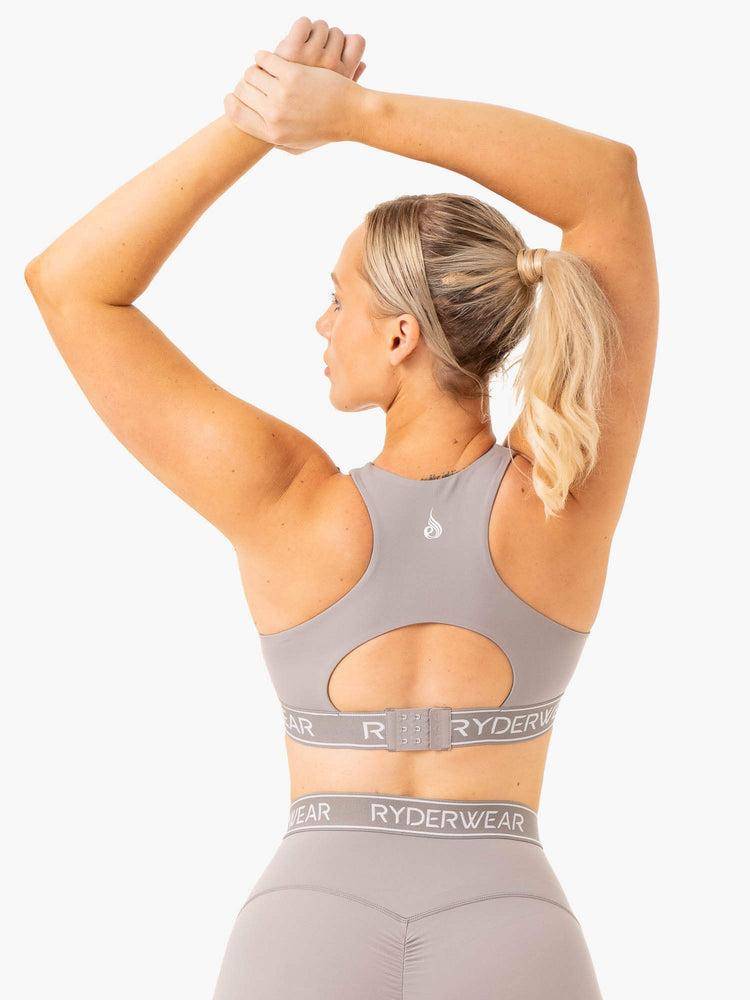 Ryderwear Women Sports Bra Level Up High Impact Women's Sports Bra Steel Grey | CA1881SO