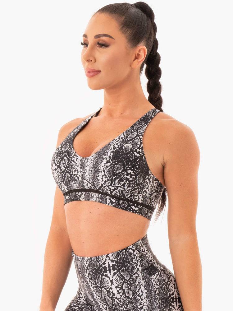 Ryderwear Women Sports Bra NEM X RW Women's Sports Bra White Snake | CA1652JJ