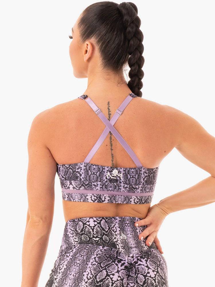 Ryderwear Women Sports Bra NEM X RW Women's Sports Bra Purple Snake | CA1655ZG