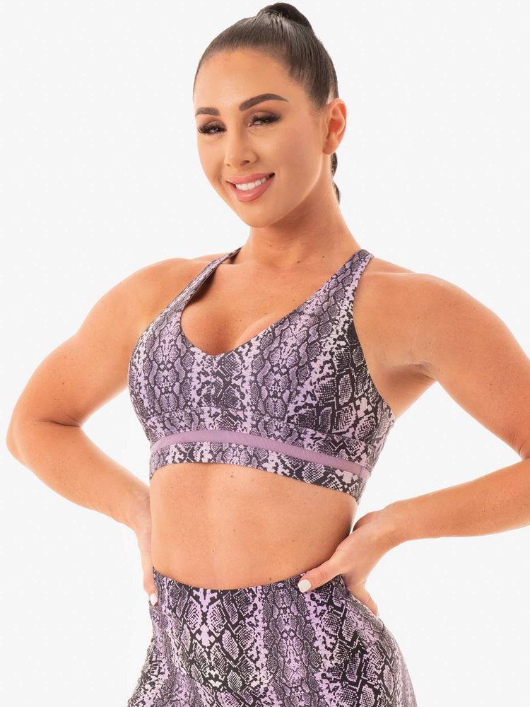 Ryderwear Women Sports Bra NEM X RW Women's Sports Bra Purple Snake | CA1655ZG