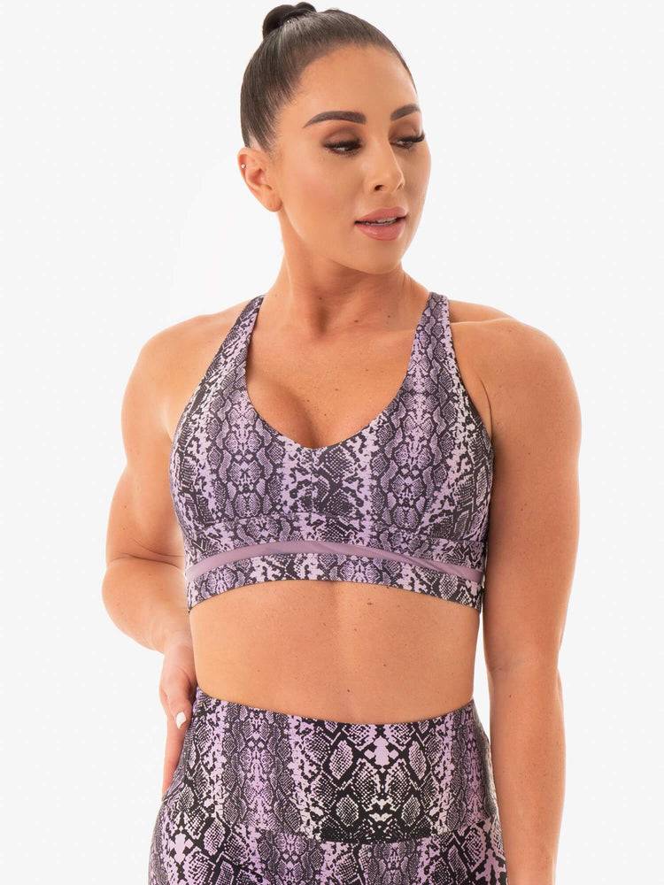 Ryderwear Women Sports Bra NEM X RW Women's Sports Bra Purple Snake | CA1655ZG