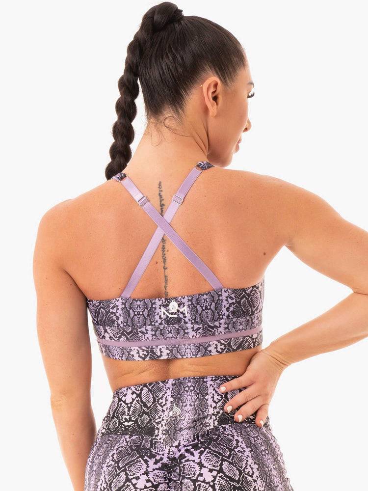 Ryderwear Women Sports Bra NEM X RW Women's Sports Bra Purple Snake | CA1655ZG