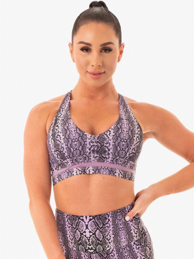 Ryderwear Women Sports Bra NEM X RW Women\'s Sports Bra Purple Snake | CA1655ZG