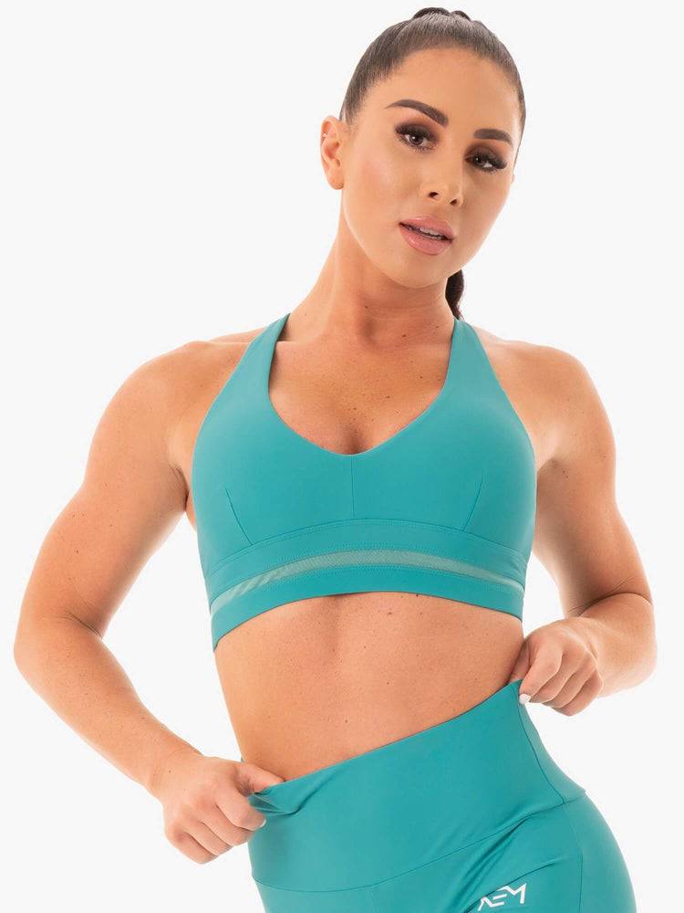 Ryderwear Women Sports Bra NEM X RW Women\'s Sports Bra Teal | CA1698AP