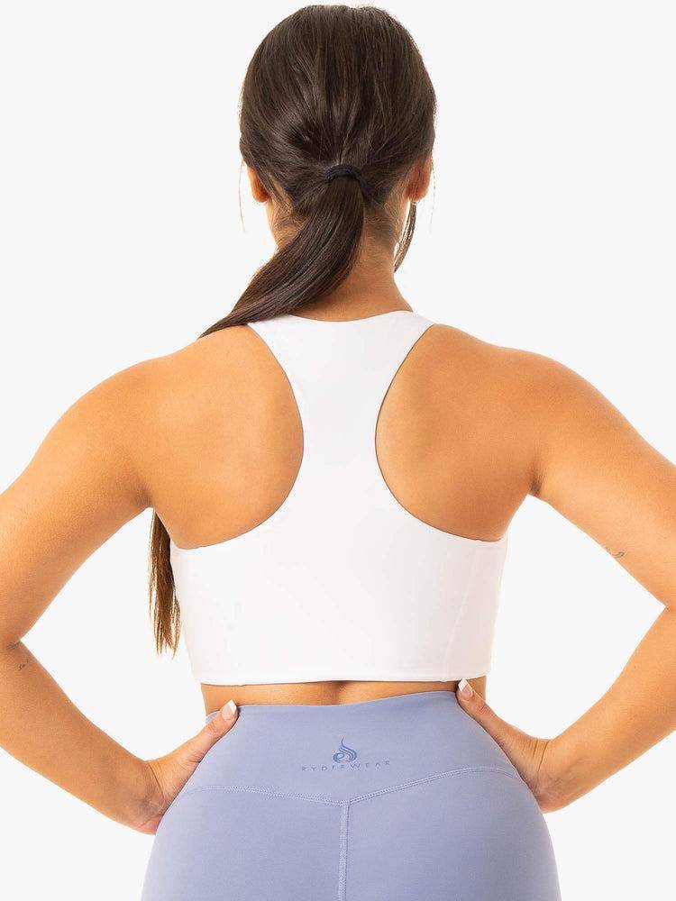 Ryderwear Women Sports Bra NKD Frame Long Line Women's Sports Bra White | CA1918VD