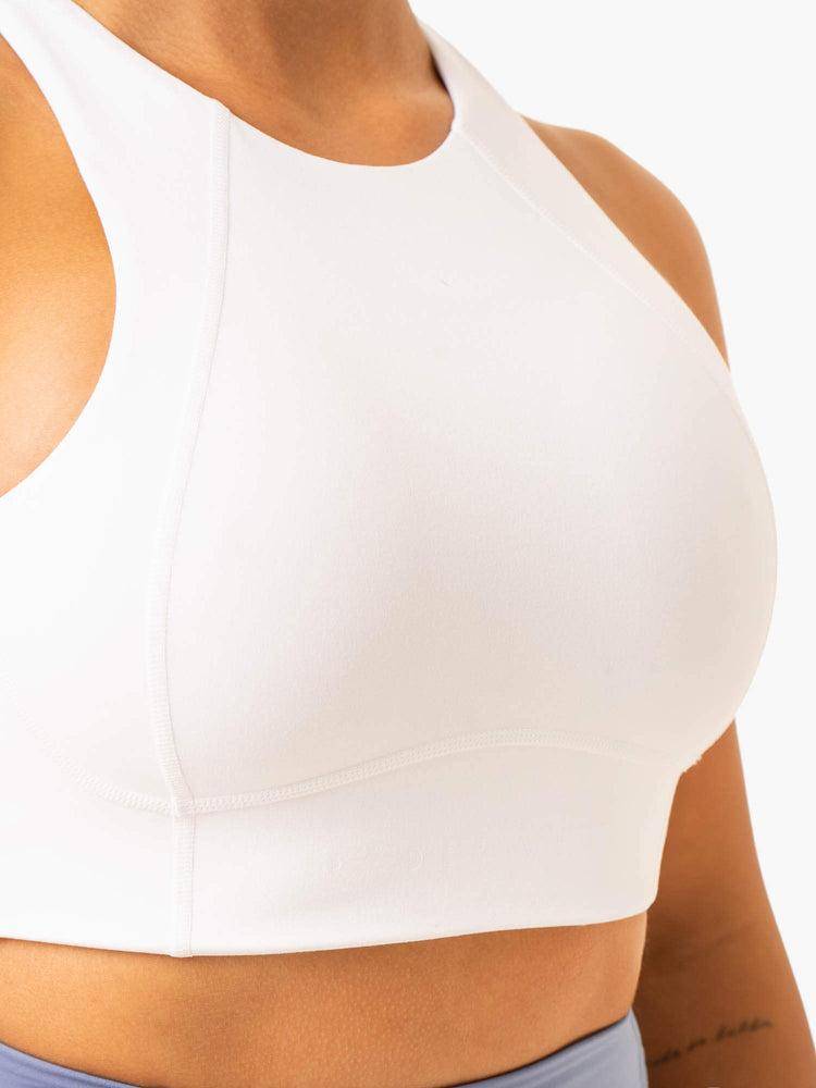 Ryderwear Women Sports Bra NKD Frame Long Line Women's Sports Bra White | CA1918VD